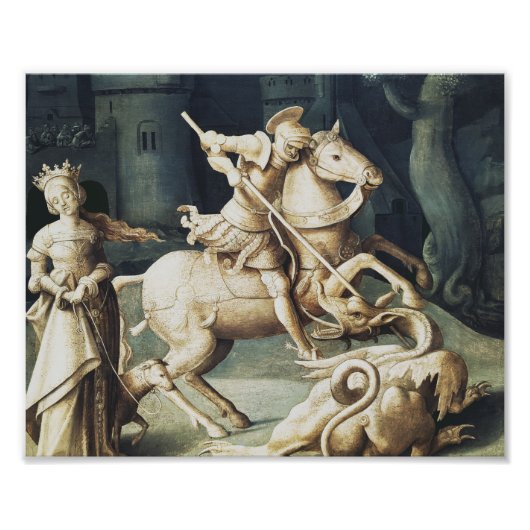 Saint George en de Draak Foto Afdruk (Voorkant)