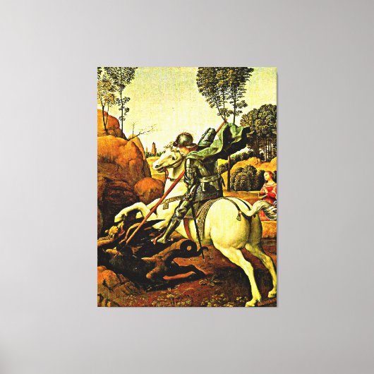 Saint George en de Draak, mooi kunstschilderij, Canvas Afdruk (Voorkant)