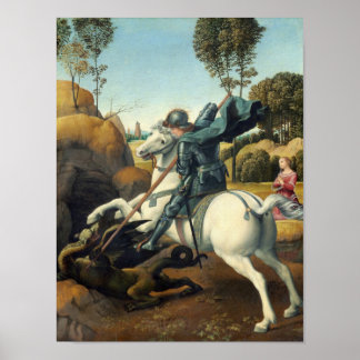Saint George en de Draak (Raphael) Poster
