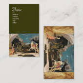 SAINT GEORGE EN DE DRAGON, bruin, blauw groen Visitekaartje (Voorkant / Achterkant)