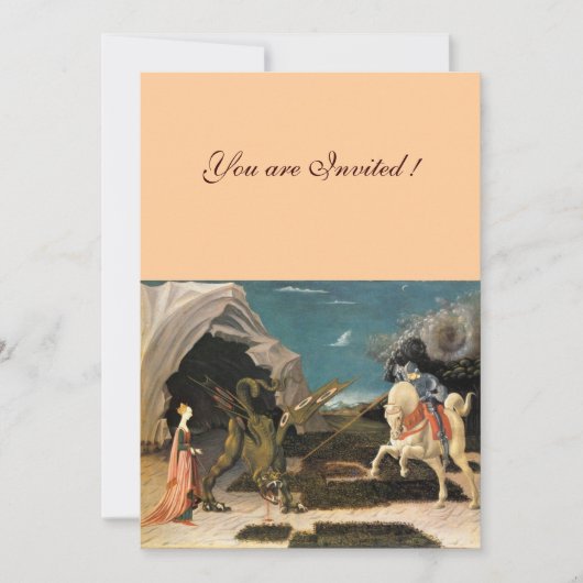 SAINT GEORGE EN DE DRAGON, bruin, blauw rood roze Kaart (Voorkant)