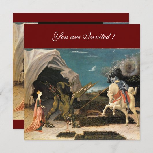 SAINT GEORGE EN DE DRAGON, bruin, blauw rood zwart Kaart (Voorkant / Achterkant)