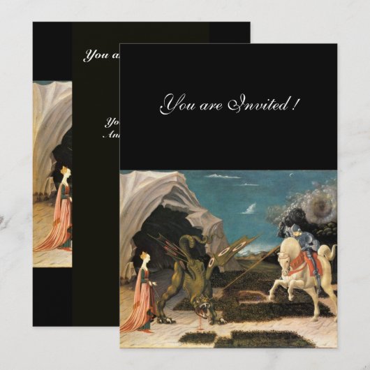 SAINT GEORGE EN DE DRAGON, bruin, blauw rood zwart Kaart (Voorkant / Achterkant)