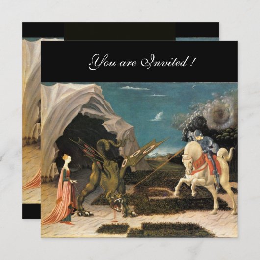 SAINT GEORGE EN DE DRAGON, bruin, blauw rood zwart Kaart (Voorkant / Achterkant)