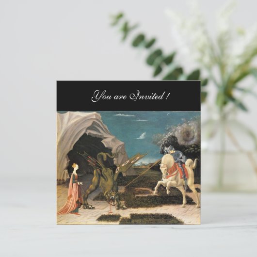 SAINT GEORGE EN DE DRAGON, bruin, blauw rood zwart Kaart (Staand voorkant)