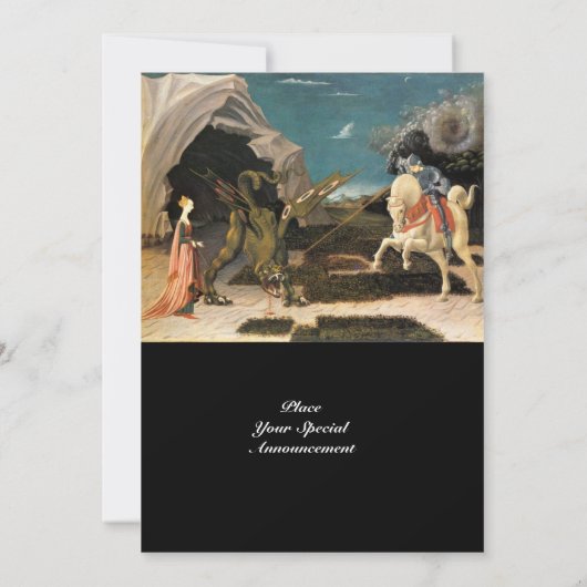 SAINT GEORGE EN DE DRAGON, bruin, blauw rood zwart Kaart (Achterkant)