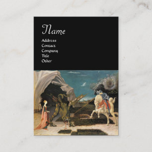 SAINT GEORGE EN DE DRAGON, bruin, blauw zwart Visitekaartje