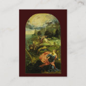 SAINT GEORGE EN DE DRAGON, bruin groen Visitekaartje (Achterkant)