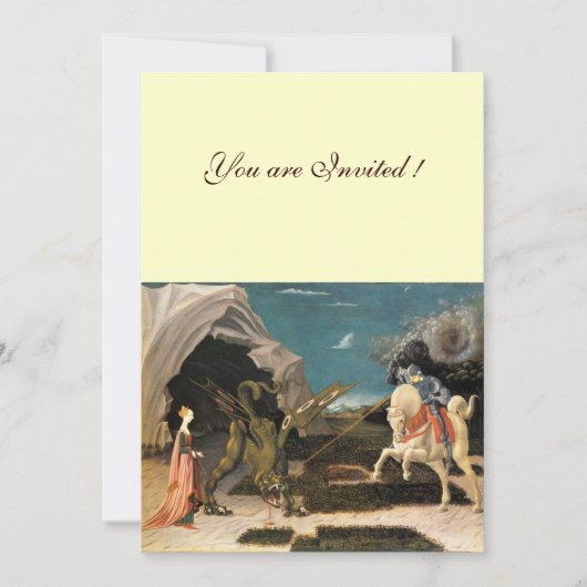 SAINT GEORGE EN DE DRAGON, bruine, blauwe rode crè Kaart (Voorkant)