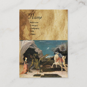 SAINT-GEORGE EN DE DRAGON,parkette,bruin,blauw Visitekaartje