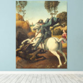 Saint George en de Dragon Raphael Canvas Afdruk (Insitu (Houten vloer))