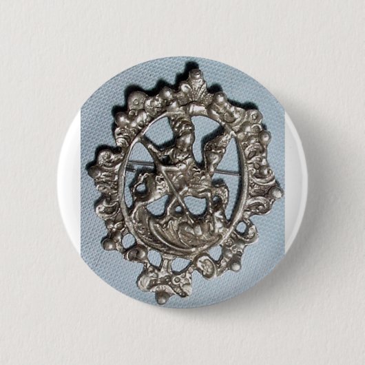 SAINT GEORGE EN DE DRAGON RONDE BUTTON 5,7 CM (Voorkant)