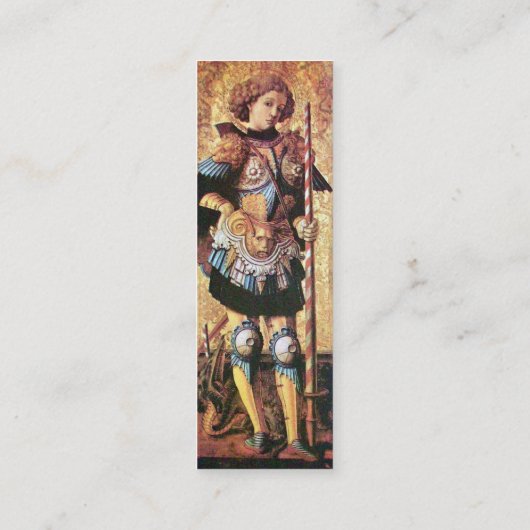 SAINT GEORGE EN DRAAK, perkament Mini Visitekaartje (Achterkant)