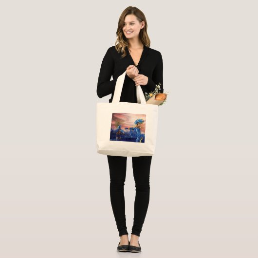 SAINT GEORGE EN DRAGON GROTE TOTE BAG (Voorkant (model))