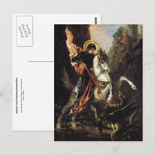 Saint George en Dragon Gustave Moreau Fine Art Briefkaart (Voorkant / Achterkant)