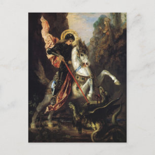 Saint George en Dragon Gustave Moreau Fine Art Briefkaart
