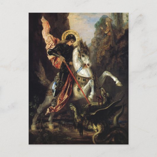 Saint George en Dragon Gustave Moreau Fine Art Briefkaart (Voorkant)