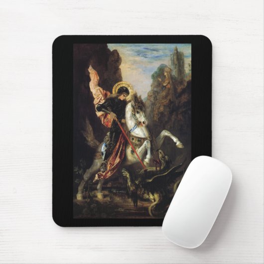 Saint George en Dragon Gustave Moreau Fine Art Muismat (Met muis)