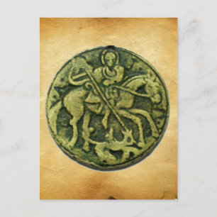 SAINT GEORGE EN DRAGON MEDALLION BRIEFKAART