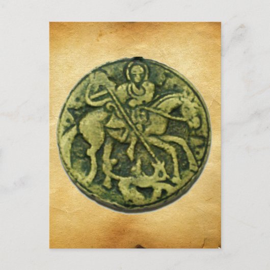SAINT GEORGE EN DRAGON MEDALLION BRIEFKAART (Voorkant)