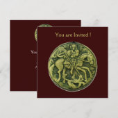 SAINT GEORGE EN DRAGON MEDALLION, bruin Kaart (Voorkant / Achterkant)