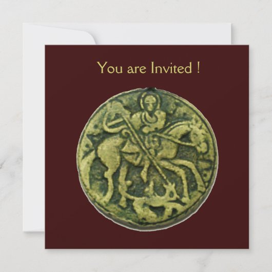 SAINT GEORGE EN DRAGON MEDALLION, bruin Kaart (Voorkant)