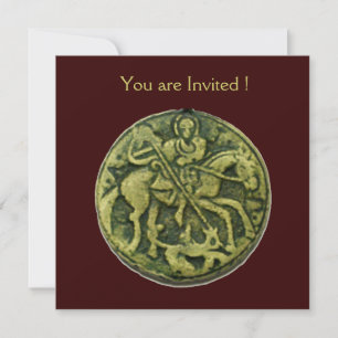 SAINT GEORGE EN DRAGON MEDALLION, bruin Kaart