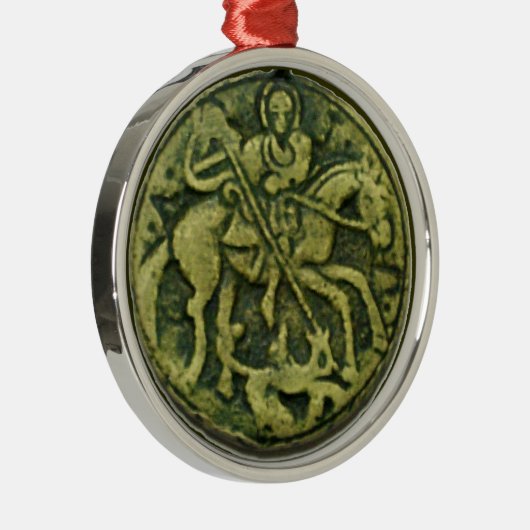 SAINT GEORGE EN DRAGON MEDALLION METALEN ORNAMENT (Rechts)