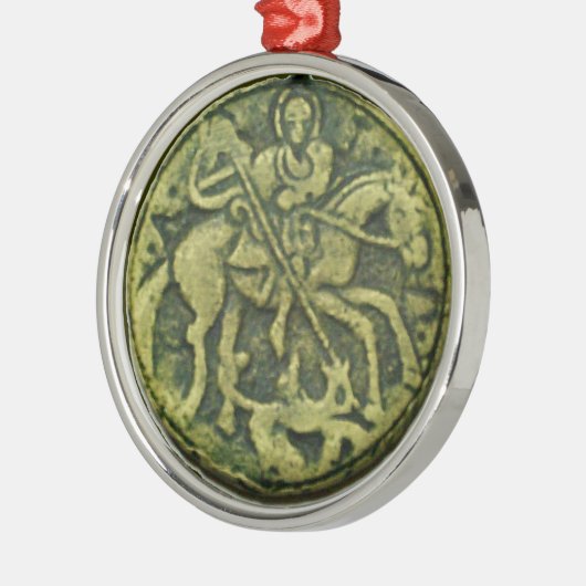 SAINT GEORGE EN DRAGON MEDALLION METALEN ORNAMENT (Links)