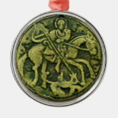 SAINT GEORGE EN DRAGON MEDALLION METALEN ORNAMENT (Voorkant)