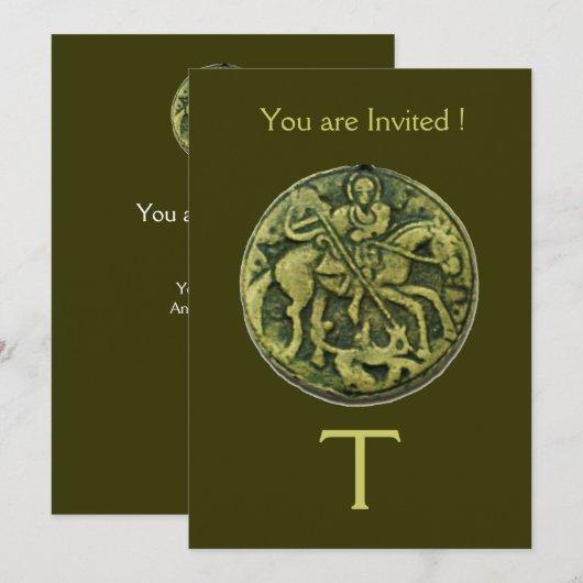 SAINT GEORGE EN DRAGON MEDALLION MONOGRAM KAART (Voorkant / Achterkant)