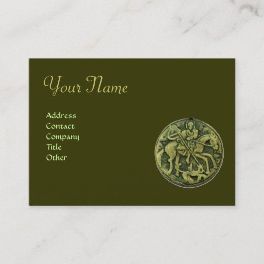 SAINT GEORGE EN DRAGON MEDALLION Monogram Visitekaartje (Voorkant)