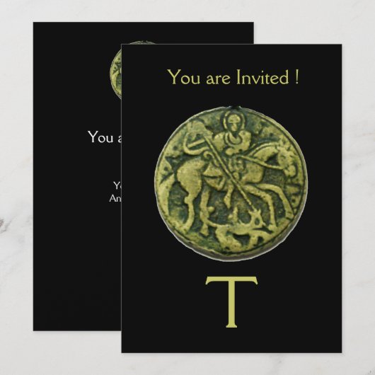 SAINT GEORGE EN DRAGON MEDALLION MONOGRAM, zwart Kaart (Voorkant / Achterkant)