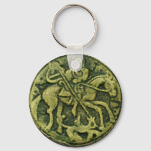 SAINT GEORGE EN DRAGON MEDALLION SLEUTELHANGER