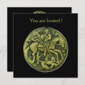SAINT GEORGE EN DRAGON MEDALLION, zwart Kaart (Voorkant / Achterkant)