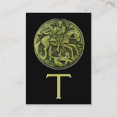 SAINT GEORGE EN DRAGON Monogram, goudmetaal Visitekaartje (Achterkant)
