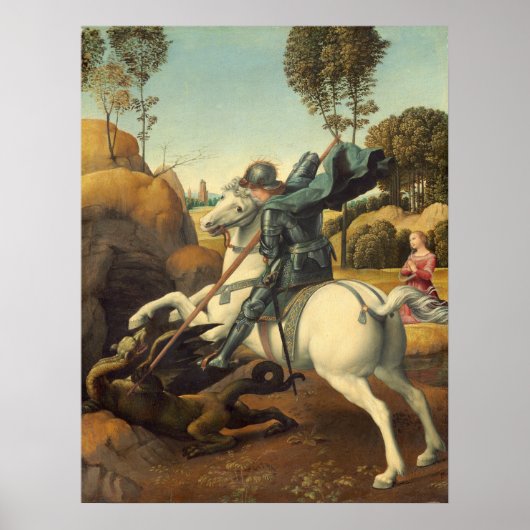 Saint George en Dragon - Raphael Fine Art Poster (Voorkant)