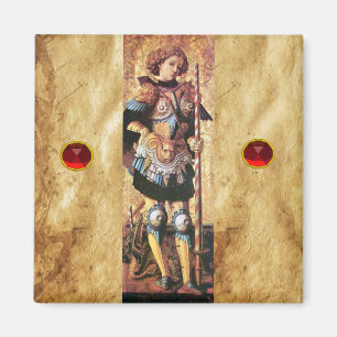 SAINT GEORGE EN DRAGON, rode ruby Magneet