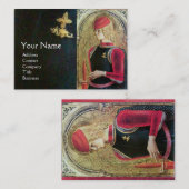 SAINT GEORGE EN DRAGON, rood, zwart, goudgeel Visitekaartje (Voorkant / Achterkant)