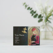 SAINT GEORGE EN DRAGON, rood, zwart, goudgeel Visitekaartje (Staand voorkant)