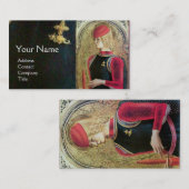 SAINT GEORGE EN DRAGON, rood, zwart, goudgeel Visitekaartje (Voorkant / Achterkant)