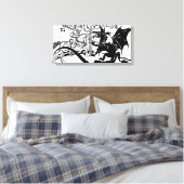 Saint George en The Dragon Canvas Afdruk (Insitu (Slaapkamer))