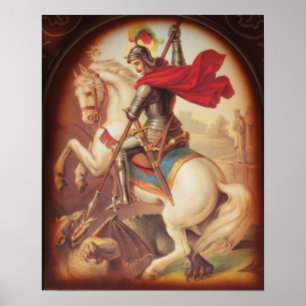 Saint George Killing the Dragon art schilderij Poster