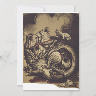 Saint George Killing the Dragon Feestdagenkaart