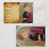 SAINT GEORGE Old Brown Parchment Monogram Visitekaartje (Voorkant / Achterkant)