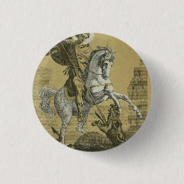 Saint George Patron van Engeland Ronde Button 3,2 Cm