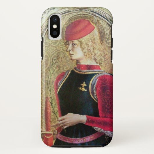 SAINT GEORGE PORTRAIT, rood, zwart, goudgeel Case-Mate iPhone Case (Achterkant)