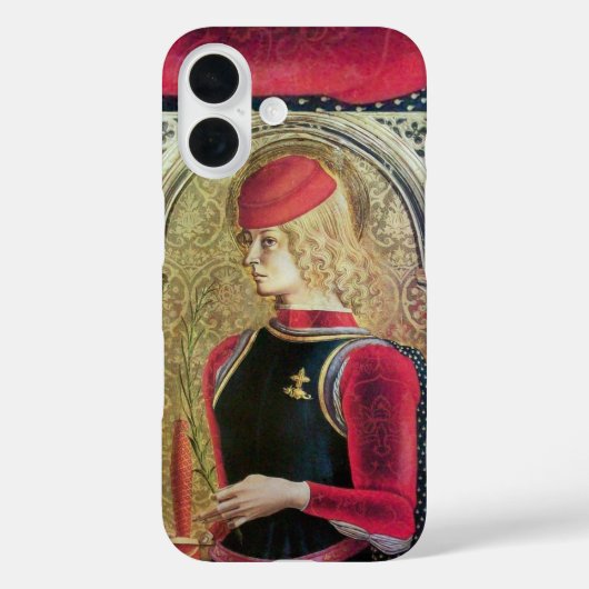 SAINT GEORGE PORTRAIT, rood, zwart, goudgeel Case-Mate iPhone Case (Achterkant)