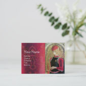 SAINT GEORGE PORTRAIT, rood, zwart, goudgeel Visitekaartje (Staand voorkant)