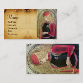 SAINT GEORGE PORTRET Oud bruin perkament Visitekaartje (Voorkant / Achterkant)